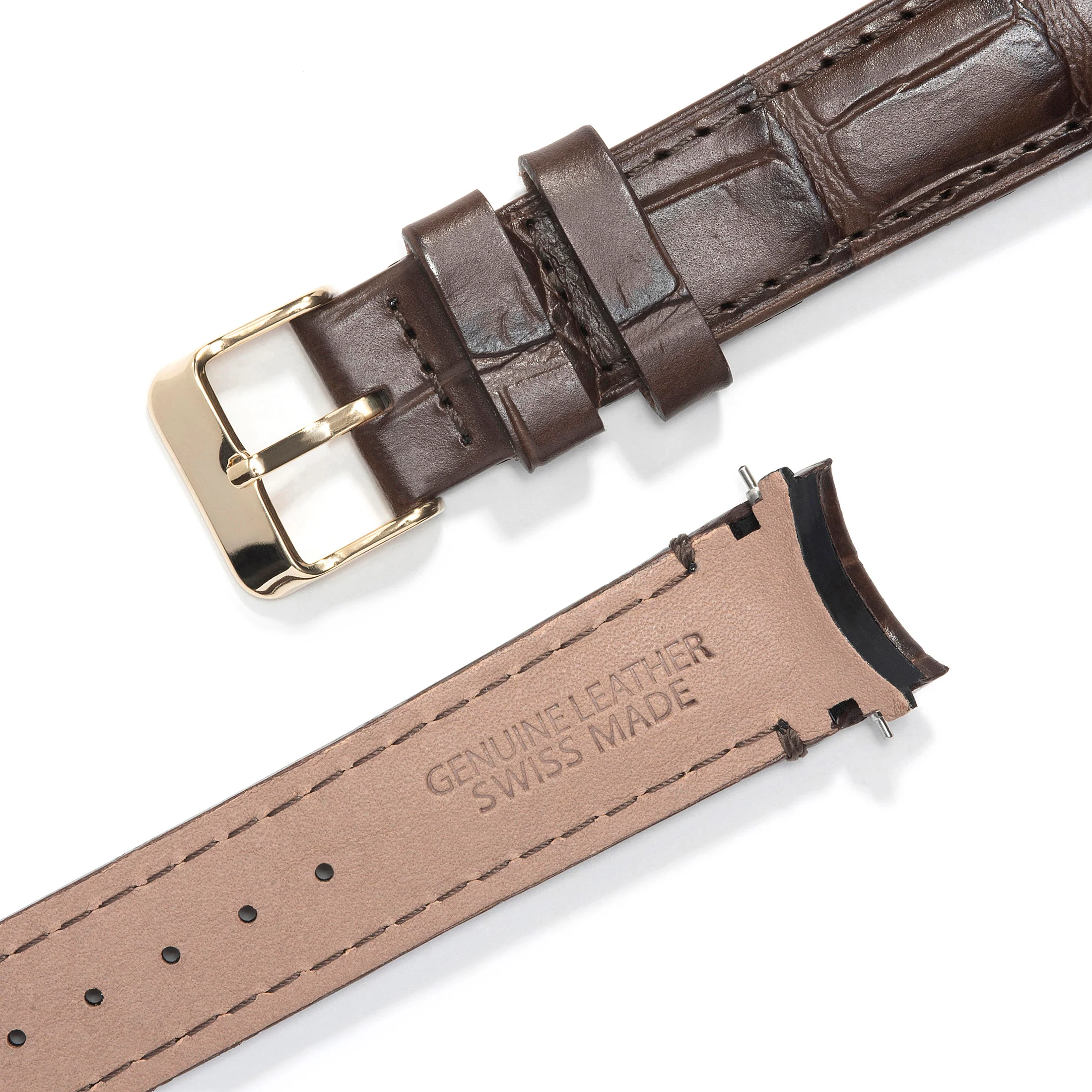 Curved End Leather Strap for Rolex Submariner with Tang Buckle - Image 8