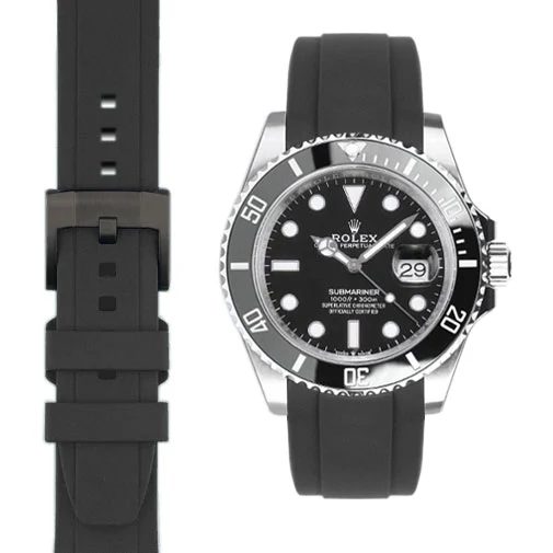 Curved End Rubber Strap for Rolex Submariner 41mm with Tang Buckle (2020 Release) - Image 6