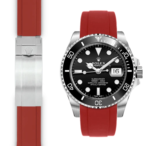 Curved End Rubber Strap for Rolex Submariner Ceramic Deployant - Image 6