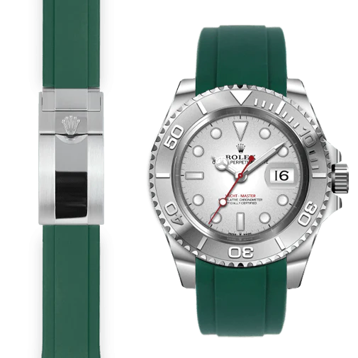 Curved End Rubber Strap for Rolex Yacht-Master Deployant - Image 4